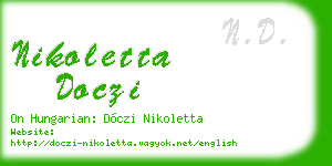 nikoletta doczi business card